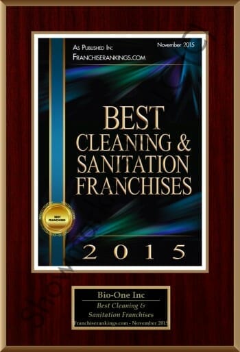 Bio-One of Savannah decontamination and biohazard cleaning team award